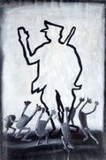 Bildnis mit Trauerrand - Macht 100 x 75 cm 1984